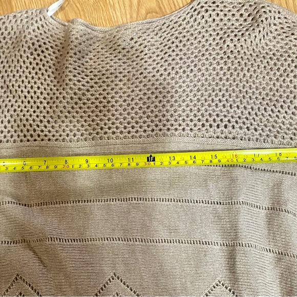 🏷️🏷️Ladies Tan Beige wool blend Duster Herringbone knit cardigan layering - Picture 9 of 9